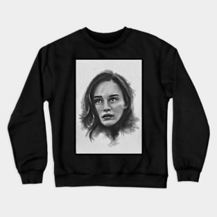 charcoal drawing of a woman Crewneck Sweatshirt